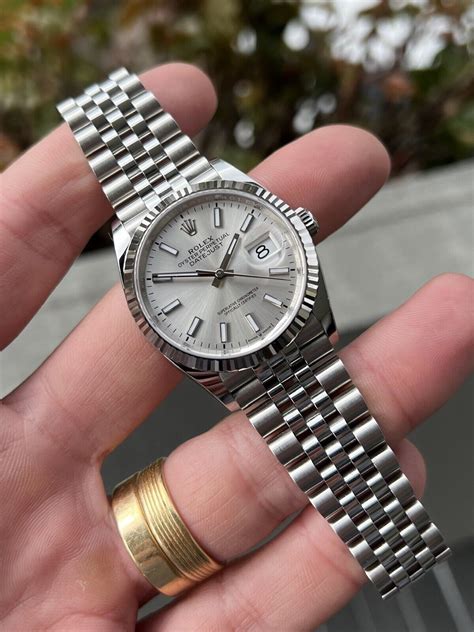 rolex datejust 36 silver dial on wrist|Rolex Datejust 36mm price.